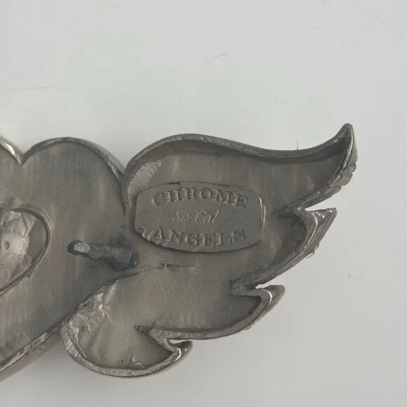 Original (1980s) Chrome Angels Belt Buckle and Belt - www  display picture 1